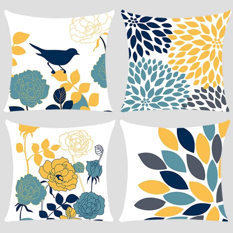 Cavent Morandi Style - Funda de almohada con estampado súper suave de 18 x 18 pulgadas, decoraciones de temporada para primavera y verano para el