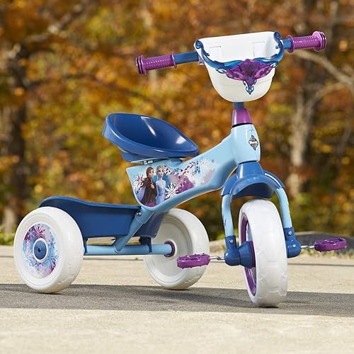 Vista 7 de Huffy Triciclo Frozen 2 Kid Tricycle de 3 ruedas con dos contenedores de almacenamiento, azul, 10 pulgadas