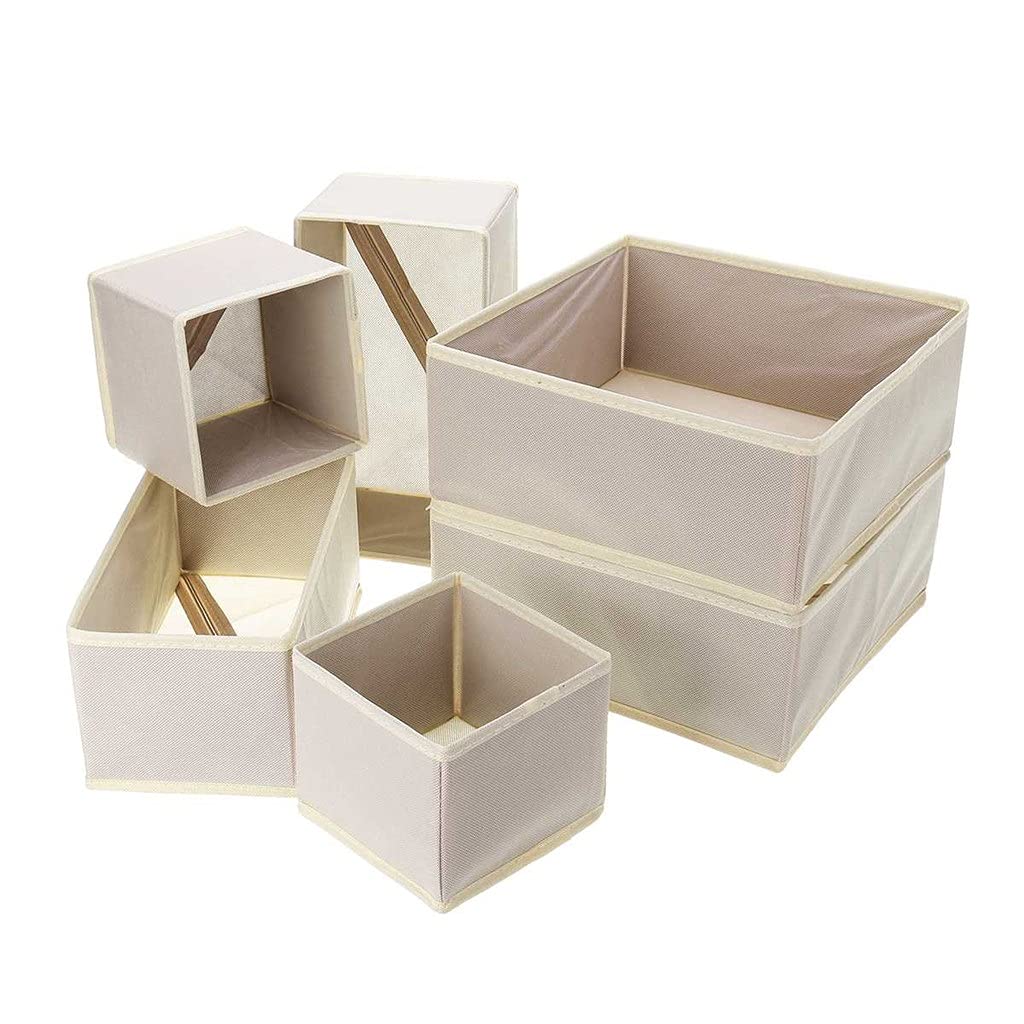 Conteneur de Rangement Non tissé, diviseur de tiroir Pliable, boîte de Placard à Couvercle pour Cravates Chaussettes Soutien-Gorge sous-vêtements Organisateur de vêtements
