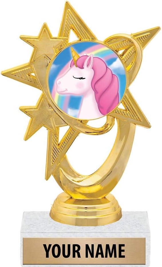 5.5" Gold Unicorn Trophies, Custom Astral Star Unicorn Trophy Award Prime