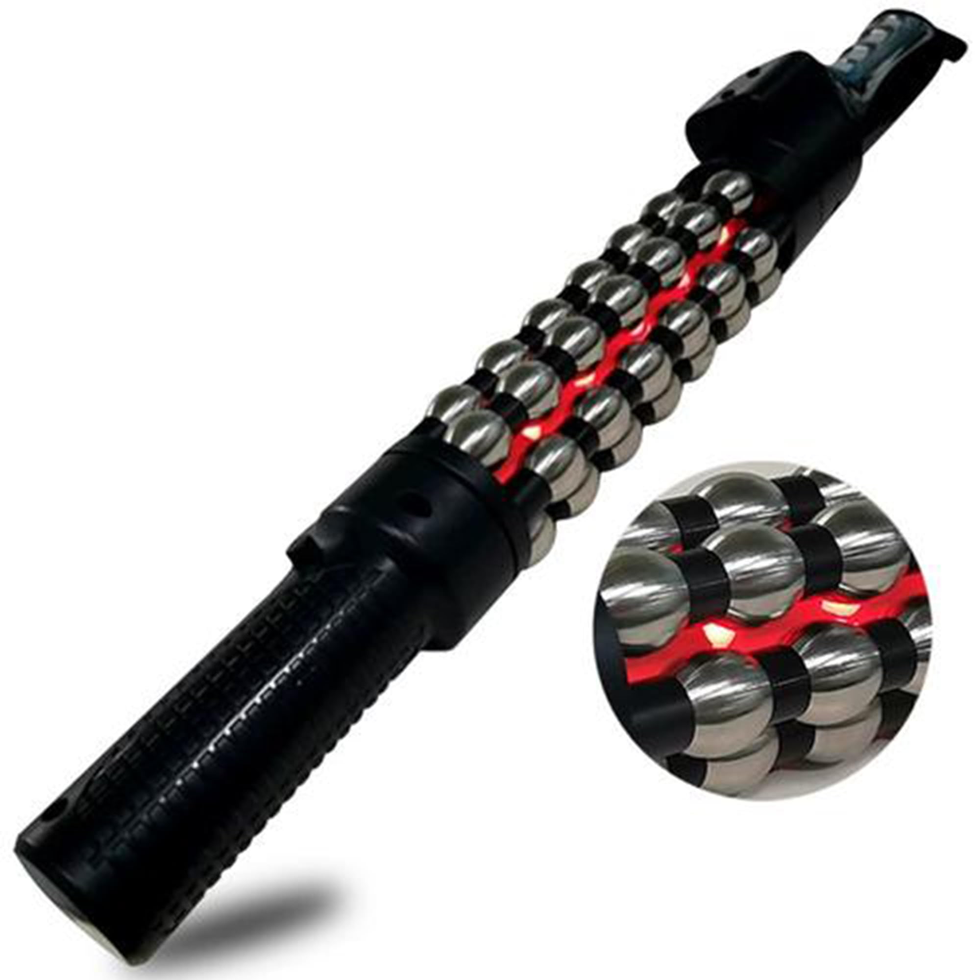 Masajerador De Rodillos De Metal Eléctrico con Luz Roja - Temperatura De 3 Velocidades Y Ajustes De Rotación - Masajeador De Tejido Muscular De Mano para Alivio del Dolor De Hombro