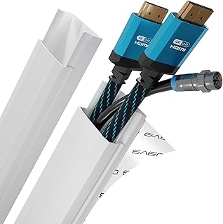 TV Cord Hiders for TV On Wall - 34" Cord Covers for Wires On Wall, Wire Covers for Cords, TV Cable Hider Wall Kit, Cable Concealer, Cable Raceway, TV Cord Cover for Wall Mounted TV 2X(L17 W0.95 H0.5)
