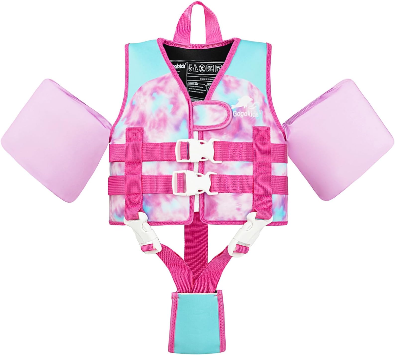 Toddler Swim Vest for Kids 33-66 Pounds, Toddler Floaties Water Wing Arm Float, Swim Jacket with Adjustable Safety Strap for 2 3 4 5 6 Years Old Girls and Boys in Pool/Puddle