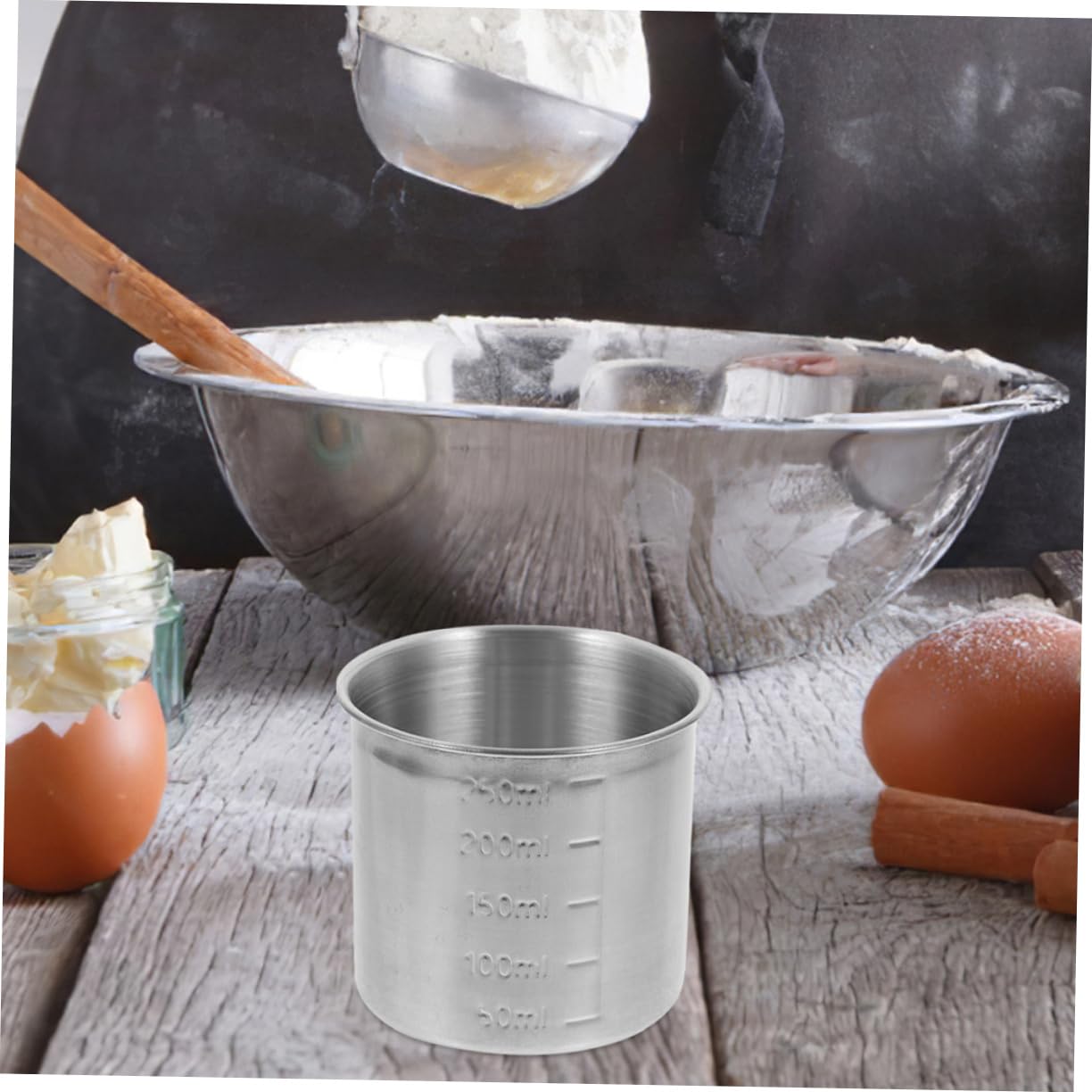 Amosfun Lot De 4 Tasses À Mesurer Ménagères Règle Graduée Tasses De Cuisson En Acier Inoxydable Portables Pour 3 Pièces X 4