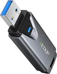 EDUP Adaptador Mini USB 3.0 WiFi 6E para PC, AXE3000, 802.11ax, Tri-Band 6GHz/5GHz/2,4GHz, USB Wi-Fi Dongle Placa de Rede Sem Fio, Compatível com Windows 11/10 (Instalar Driver) e Linux (Plug and Play