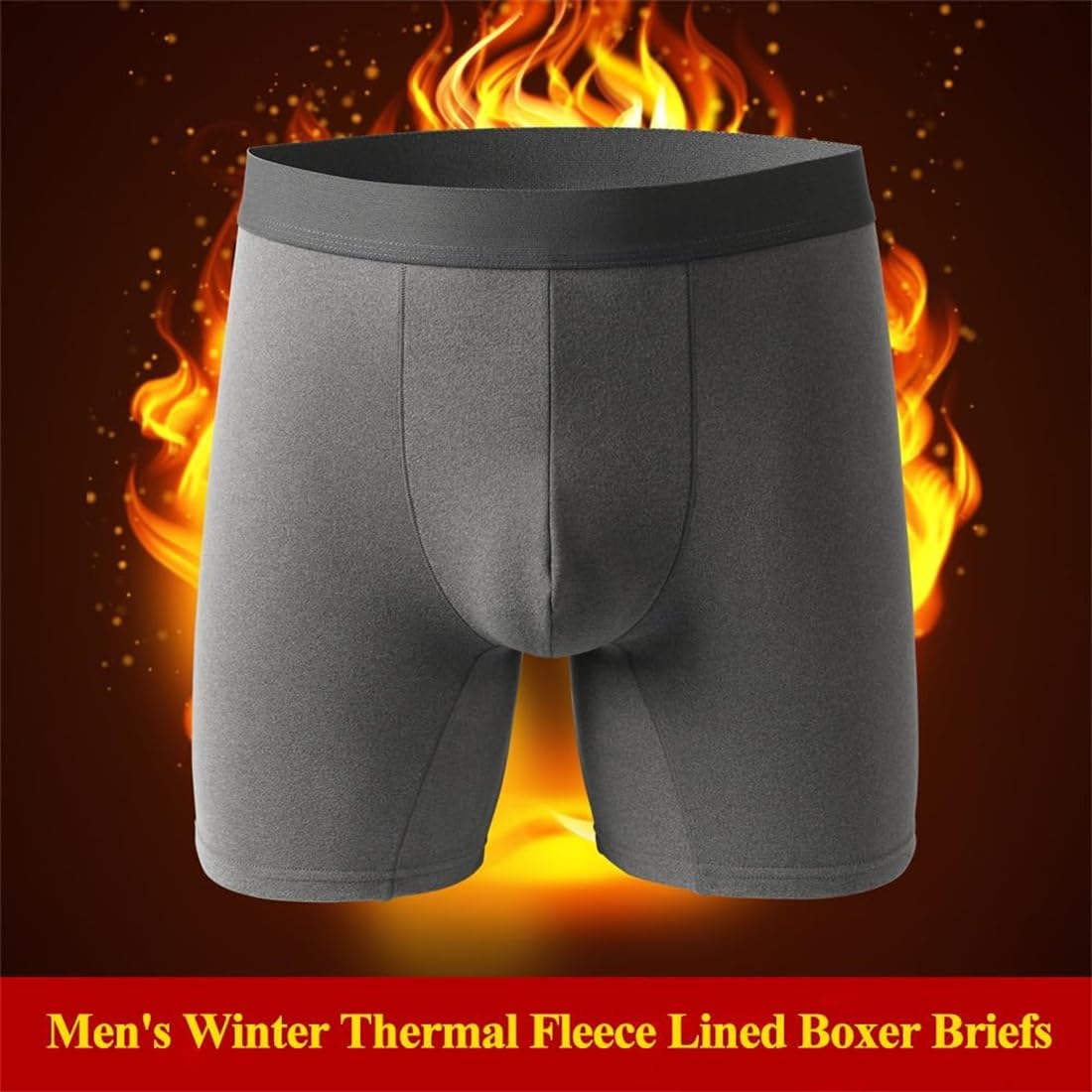 Herren-Boxershorts, Thermo-Fleece-gefüttert, Thermo-Unterwäsche, Slip, Winter-Unterwäsche, Thermounterwäsche