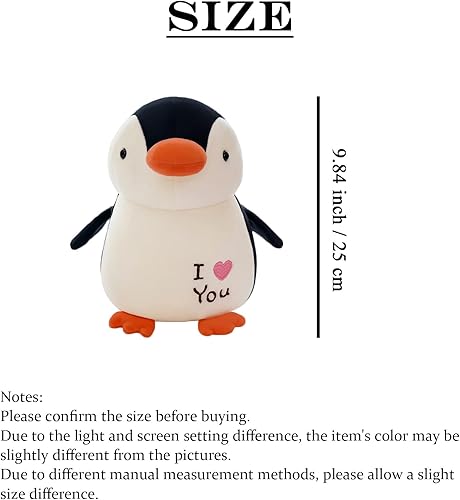 Miniatura 5 de zhidiloveyou Peluche de pingüino de 9.84 pulgadas, lindo juguete de peluche para niñas y niños