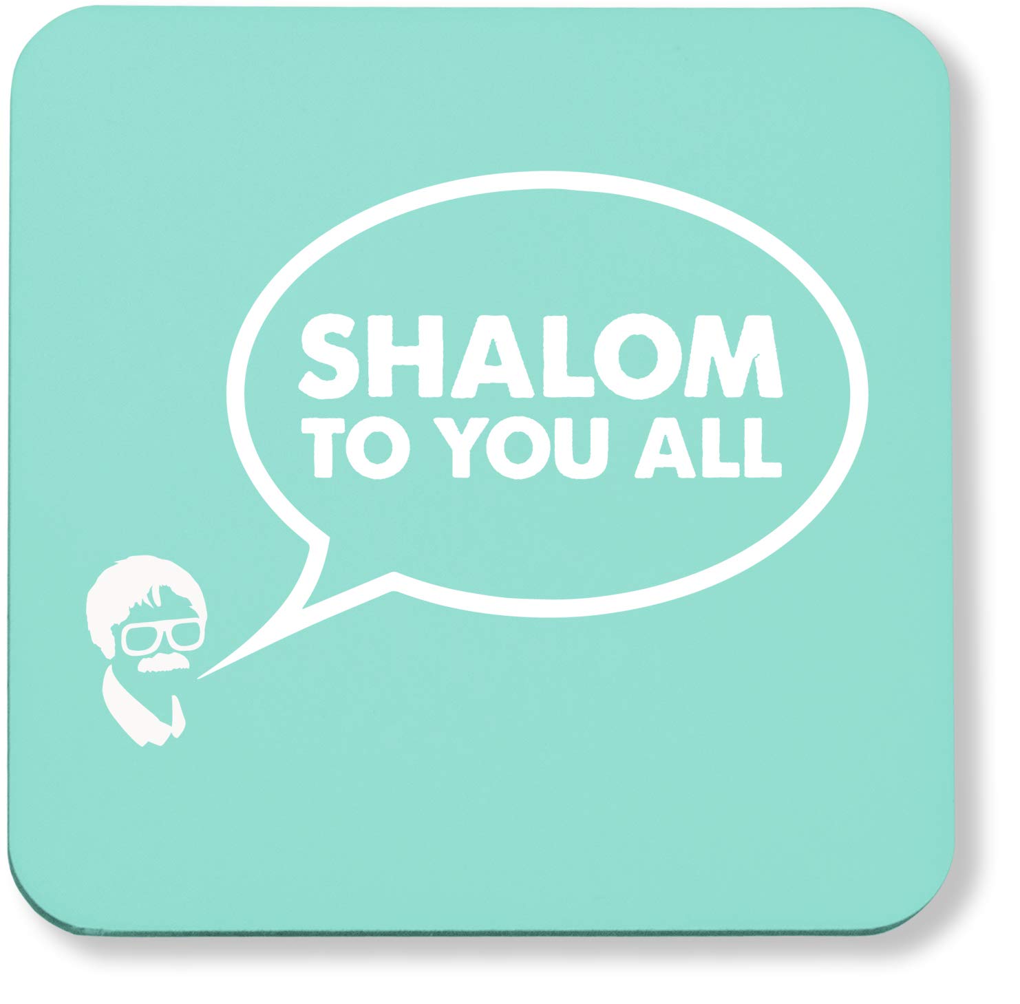 Hippowarehouse Shalom to you all printed coaster gloss finish durable backing 9cm x 9cm 2 pack