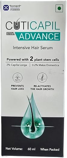 Cuticapil Stem Advance Intensive Hair Serum, 60ml, Plant Stem Cell Formula, Hair Growth and Anti-Hair Fall Treatment
