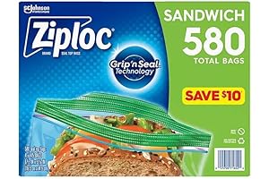 Zip-loc EasyOpen Tab Sandwich Bags for Easy, Convenient Storage