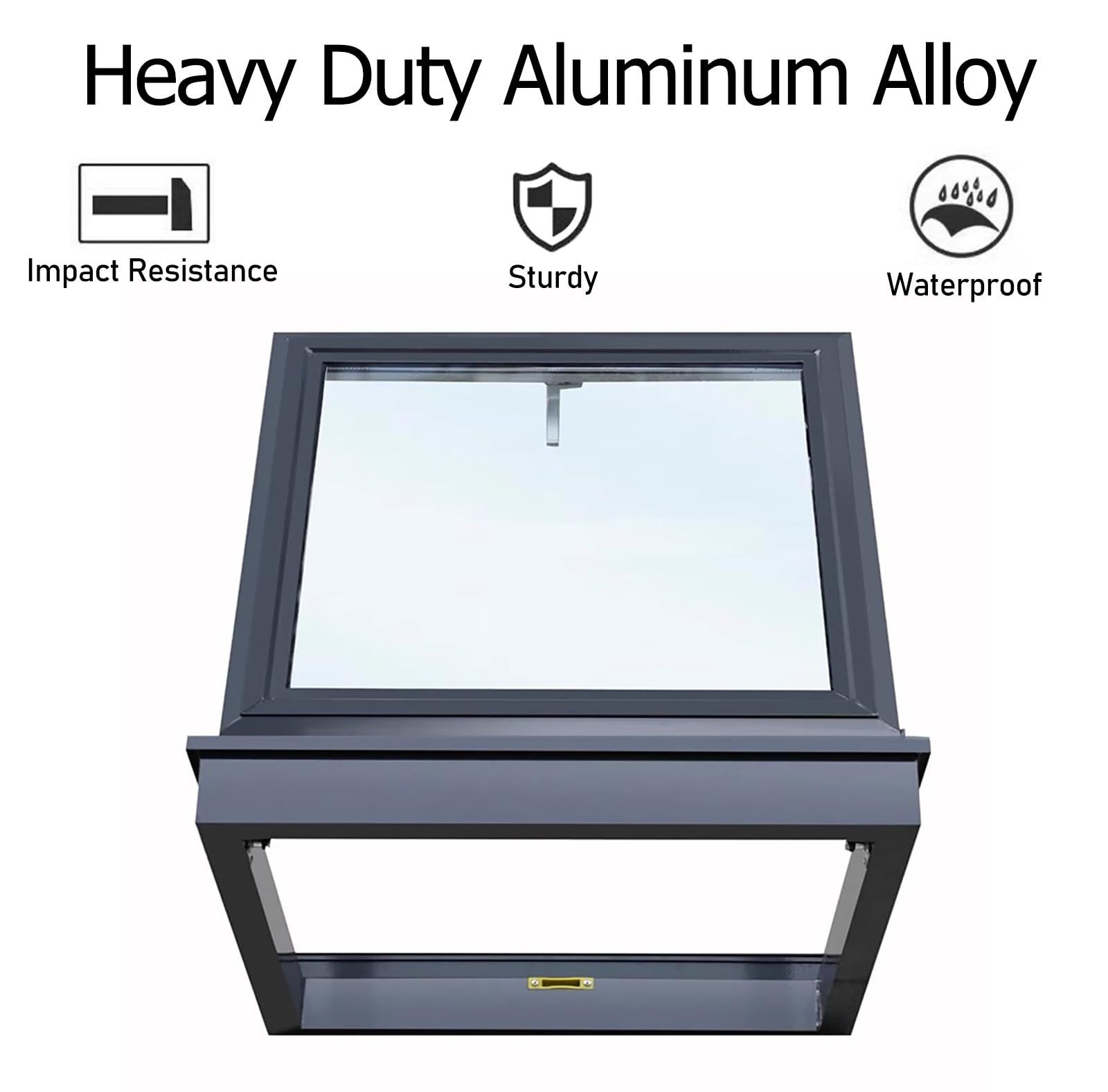 Trampilla de Suelo Ventana de acceso al techo, claraboya de salida de aluminio resistente con vidrio templado de doble capa, claraboya de instalación de cubierta de ventilación manual para pasillo, lo