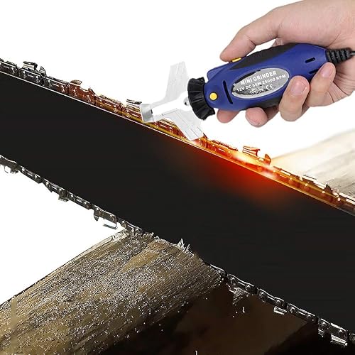 Miniatura 4 de Mini kit de afilador eléctrico de motosierra, máquina de molienda de cadena, amoladora de archivos de sierra de cadena, 3 ruedas de afilado de