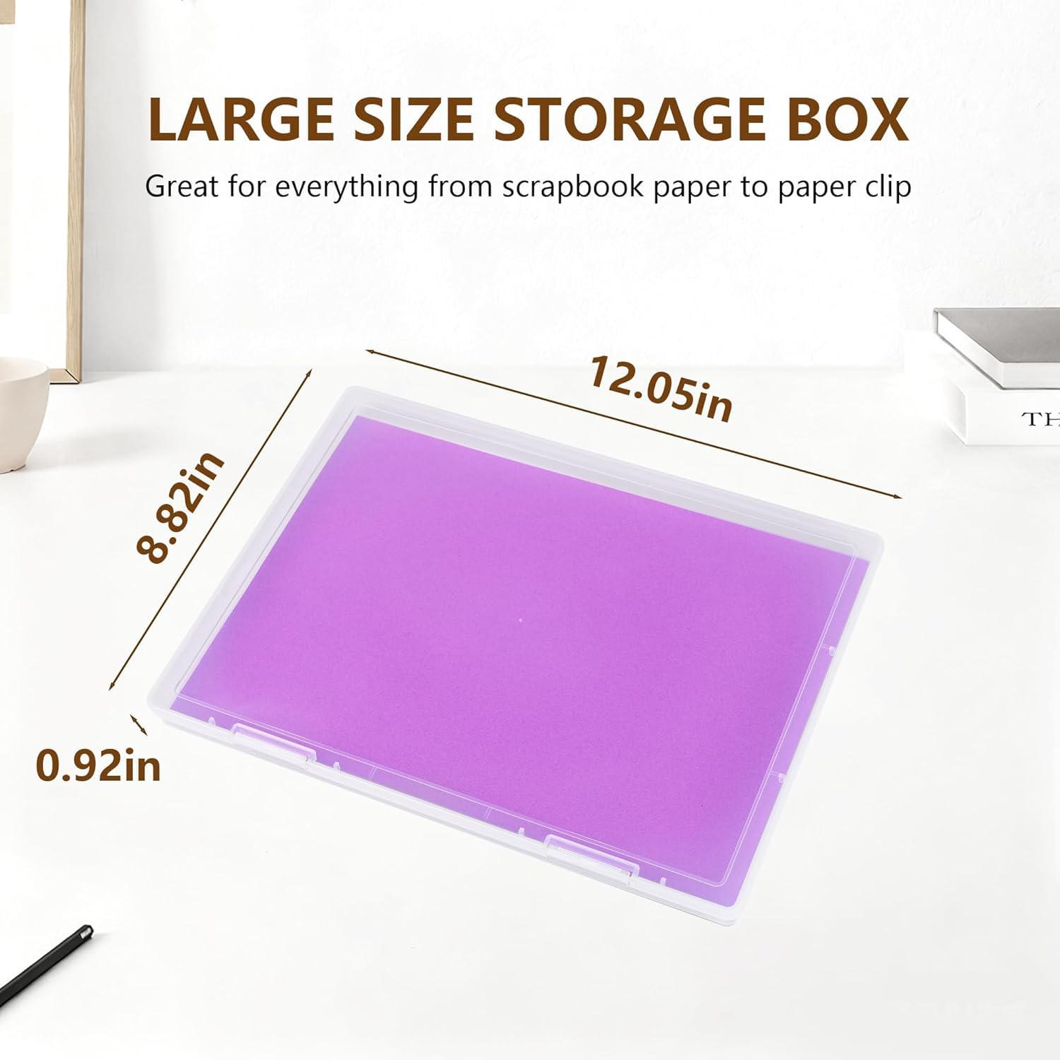 Set di 6 scatole formato A4 per foto, 25,4 x 20,3 cm, con coperchio, per foto, artigianato, documenti, forniture per ufficio e nizing