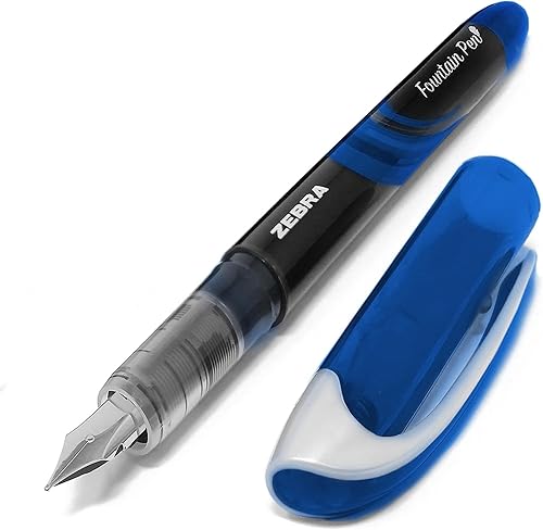 Miniatura 3 de Zebra Fuente - Pluma estilográfica desechable, punta fina de 0.039 in, 0.024 in de ancho de línea, cartera de 4 unidades (negro y azul)