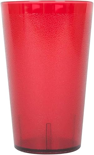Miniatura 1 de Vaso de restaurante de 32 onzas (onza), apilables, plástico químico resistente a la rotura, juego de 4 unidades, color rojo