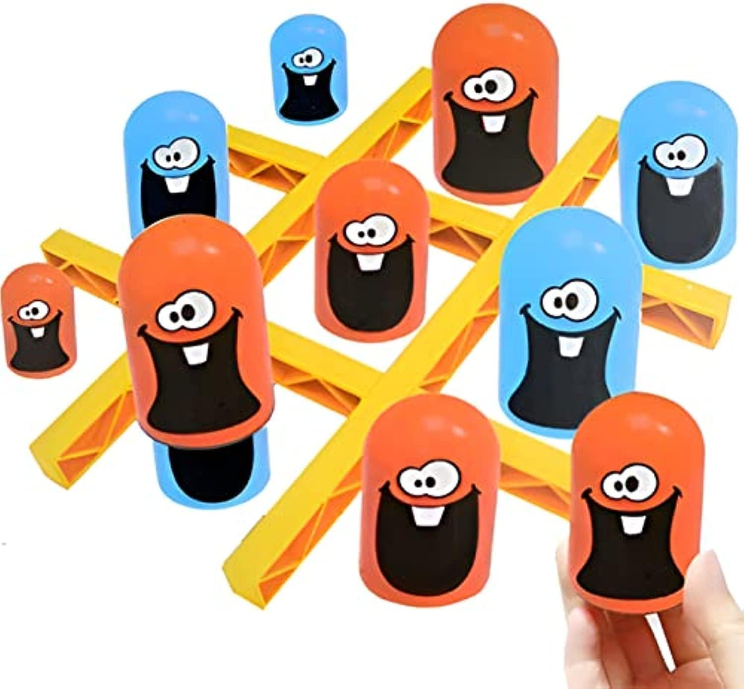 Gobble Tic Tac Toe Board Game - Children's Educational Puzzle Toy, Parent-Child Early Education Family Interactive Classic 3D Game