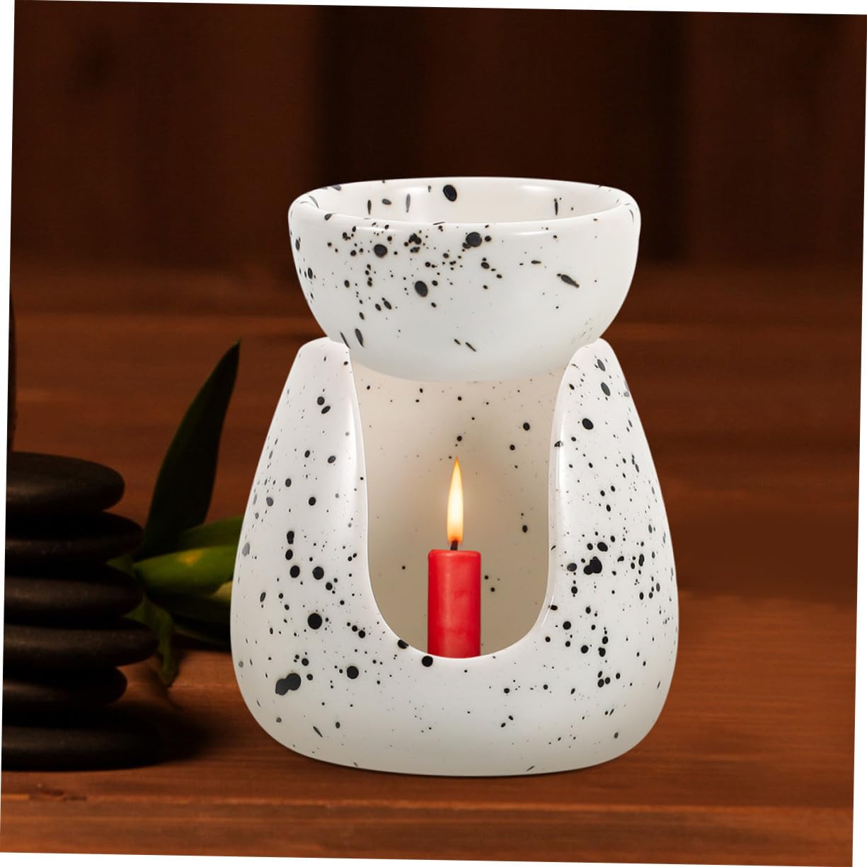 Zerodeko 2piezas Quemador de Aroma de Cerámica Difusor de Aceites Esenciales para Dormitorio Sala de Estar Calentador de Cera para Ambiente Diseño Nórdico
