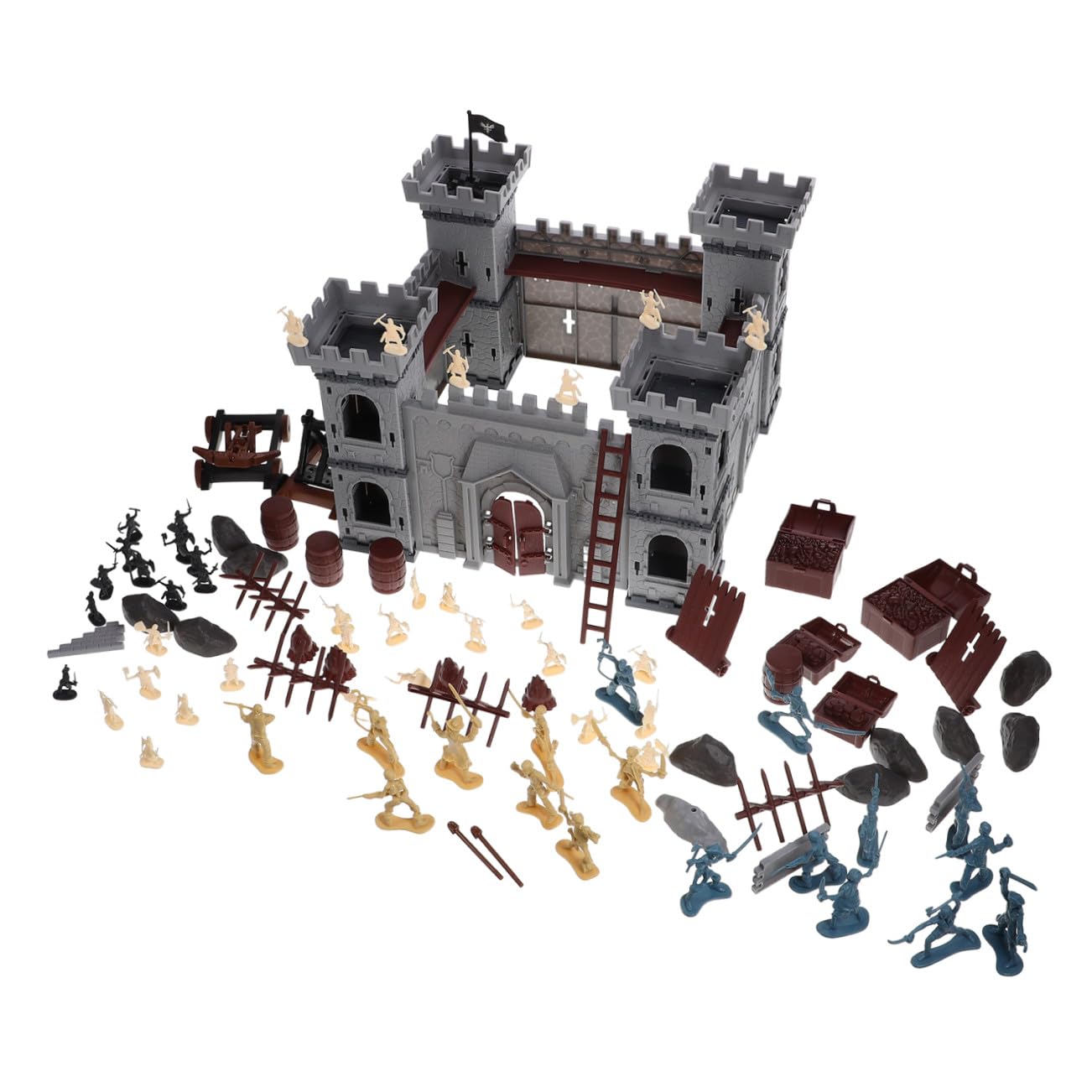 ifundom Set di Modelli di Castello da Assemblare 310 Pezzi in Plastica | Sacchetto, Stile Pirata per Ragazzo Ragazza, Uso Decorativo ed Educativo, per Feste Natalizie e Natale