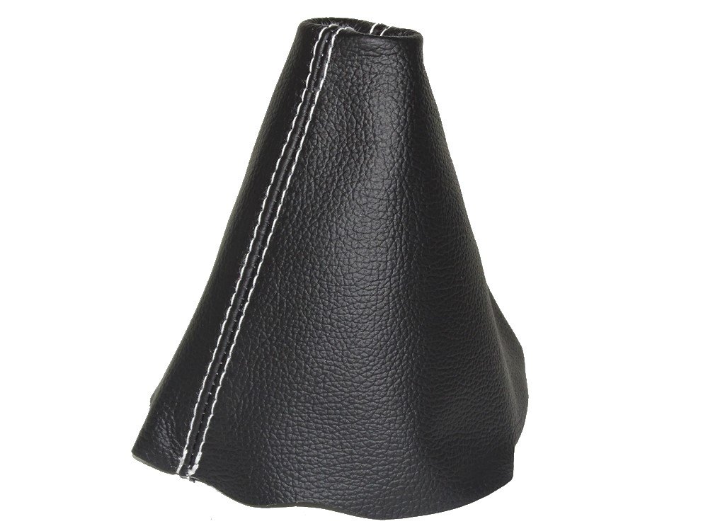 The Tuning-Shop for Audi TT 2006-2013 Shift Boot Black Genuine Leather White Stitching