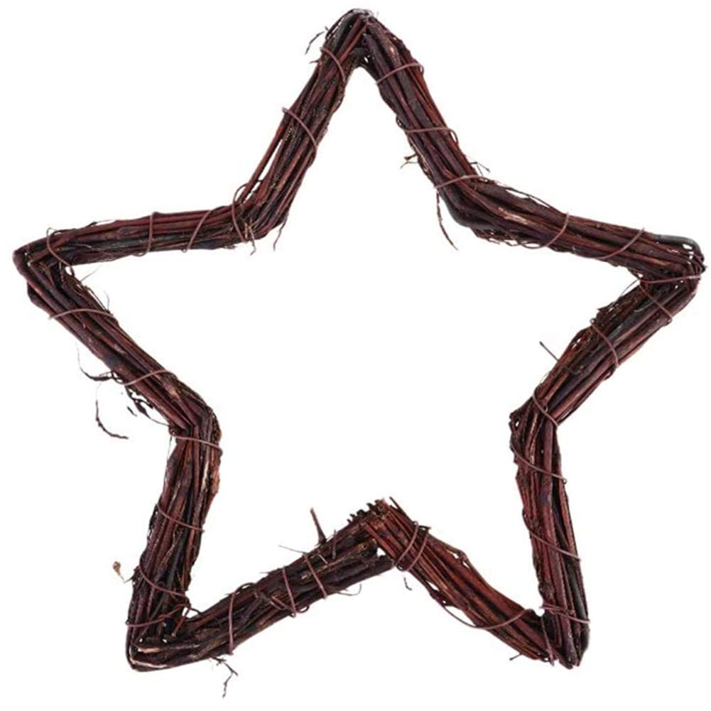 Inzopo Star Wreath Natural Rattan Wreath Fall Decor Door Decoration Christmas Ornament, Dry Tree Branches Wreath, Grapevine Wreath, Vine Branch Wreath, Decorative Wooden Twig For Craft, Decor, Door,