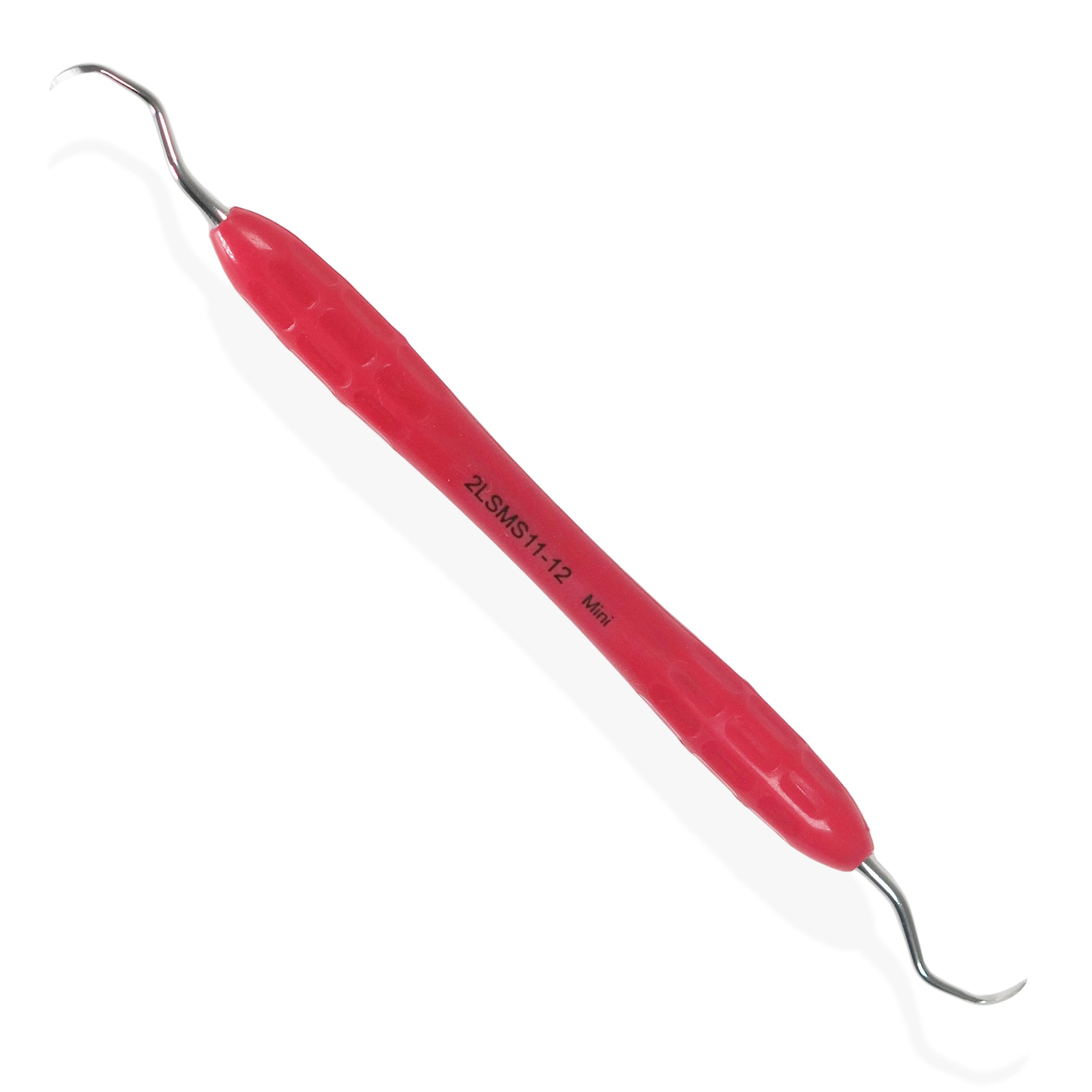 Osung 11/12 Mini Sickle Scaler Autoclavable Silicone Handle Premium Tartar Remover for Teeth Hard Plaque Remover Tooth Scraper Plaque Tartar Remover -2LSMS11-12