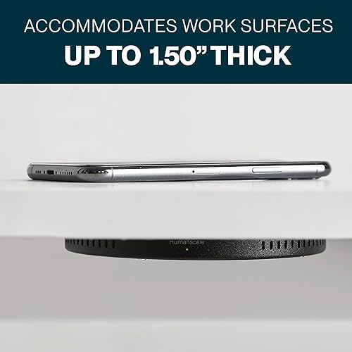 Miniatura 4 de Humanscale Cargador inalámbrico para debajo del escritorio, cargador inalámbrico compatible con Qi de 10 W, cargador inalámbrico invisible versátil,