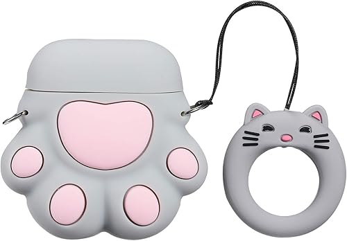 Miniatura 3 de Mulafnxal Funda compatible con Airpods 1 y 2, silicona 3D lindo animal Paw divertido personaje de dibujos animados para funda de Airpods, diseño de