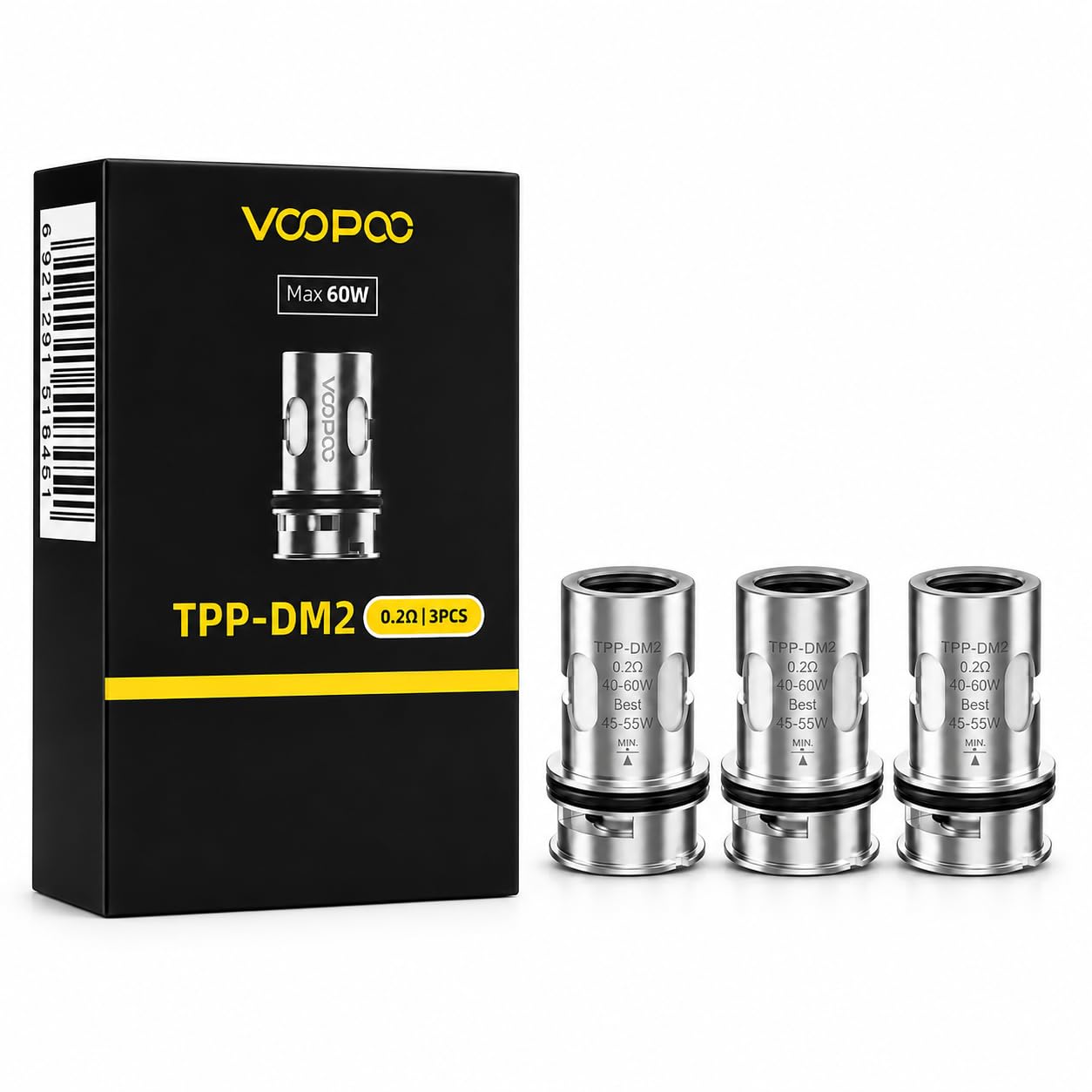 VOOPOO TPP DM2 Replacement 0.2 Ohm Single Mesh Coils [Pack of 3]