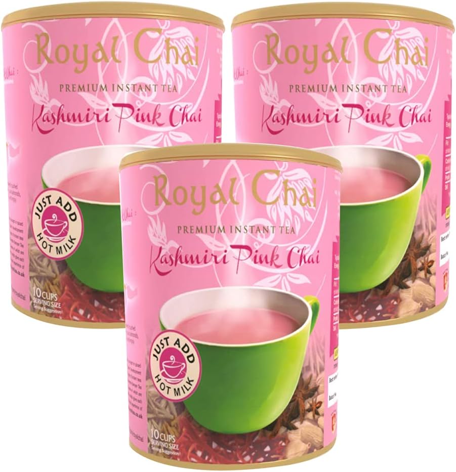 Kashmiri Pink Unsweetened Tea, 400g (Pack of 3) - Premium Instant Tub