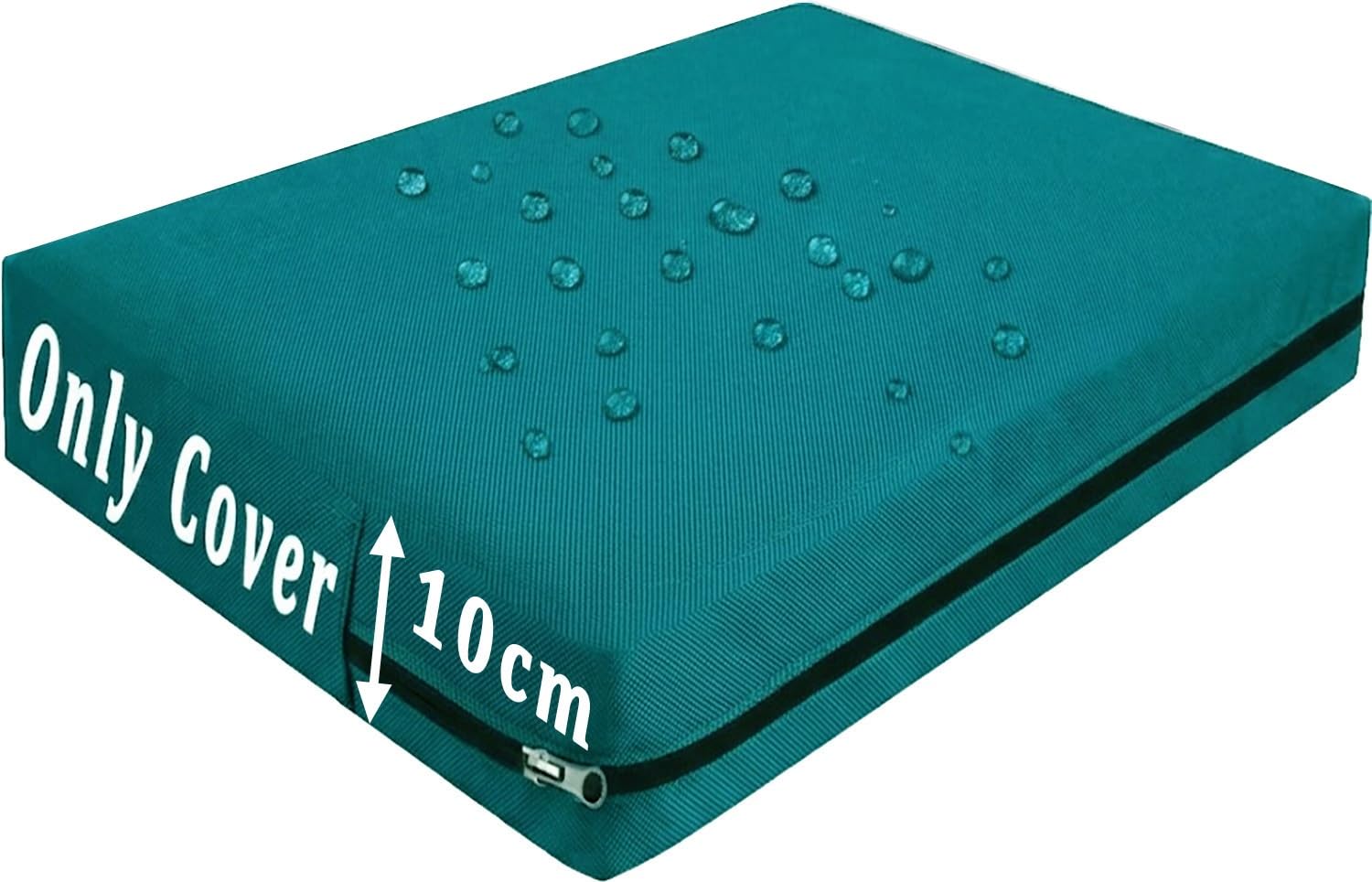 Genérico Fundas para Cojines De Exterior 10cm Espesor Repelente Al Agua Fundas De Repuesto para Sofá De Palés Muebles De Ratán Jardín A Medida con Cremallera(Turquoise,75x85x10cm)