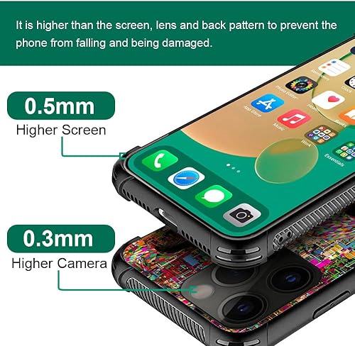 Miniatura 2 de CARLOCA Funda compatible con iPhone 15 Pro Max, fundas de calavera de ruido rosa para iPhone 15 Pro Max para hombres y niños, funda de diseño de