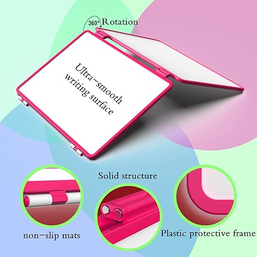 Miniatura 4 de Pizarra de borrado en seco, pequeña pizarra blanca para niños, 4 lados de escritura, pizarra blanca pequeña de borrado en seco, pizarra blanca