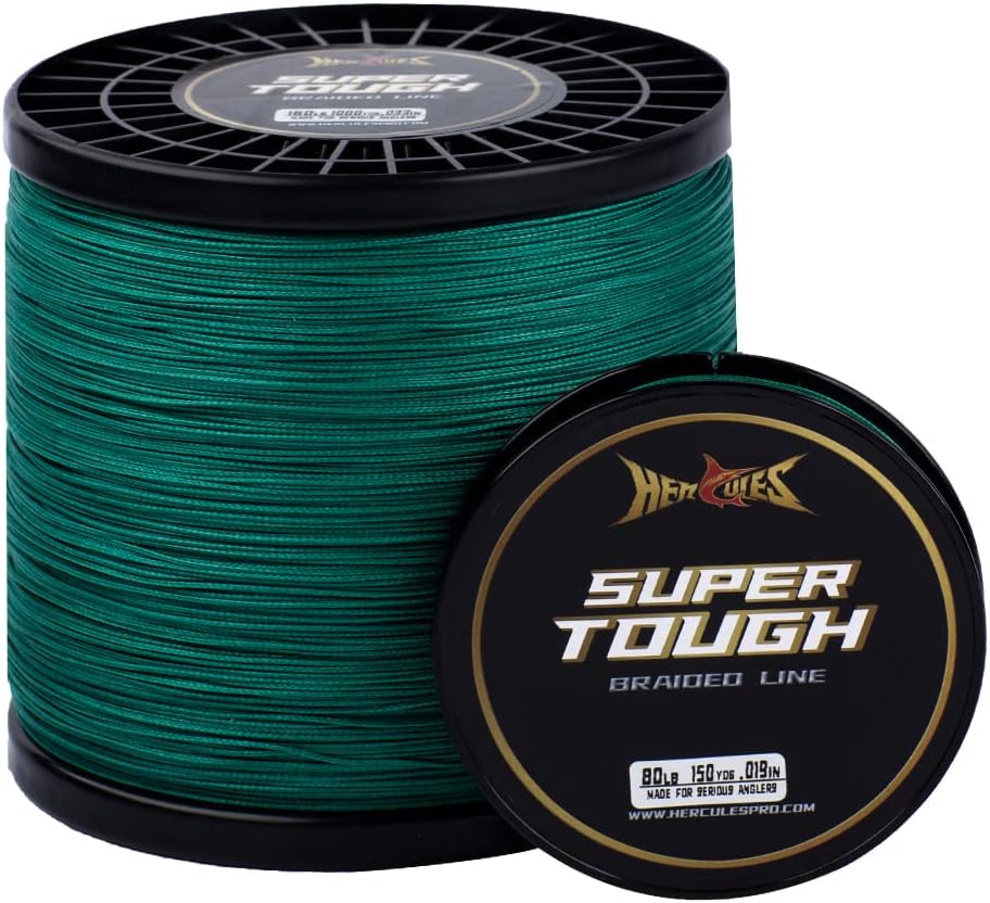 HERCULES Super Tough Braided Fishing Line 4 Strands / 8 Strands, 4lb - 160lb Braid Lines, 150/300/500/1000 Yards for Saltwater