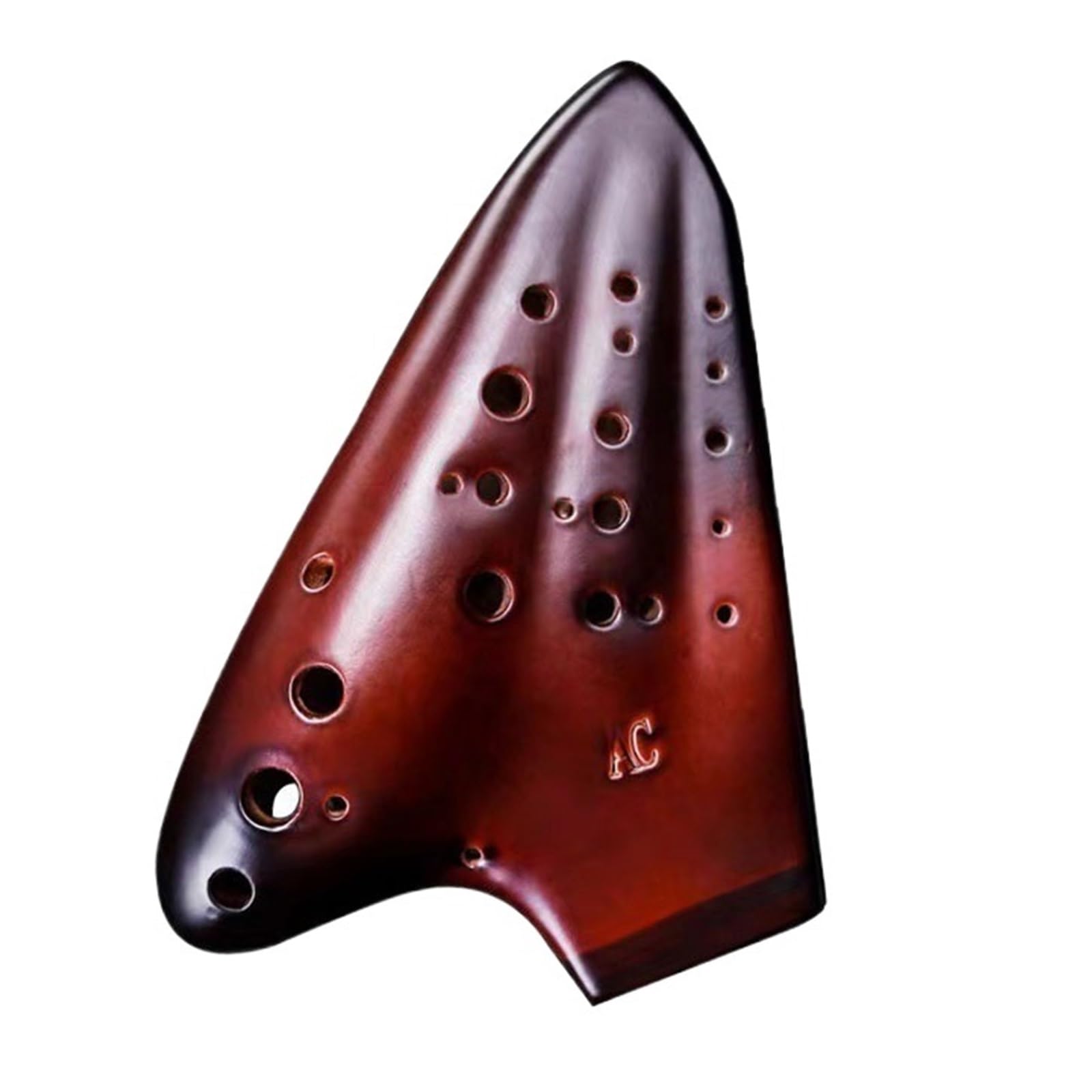Ocarina A Tre Canne AC Strumento A Fiato Professionale Per Esercitazioni Strumento Ocarina Professionale(Red brown)