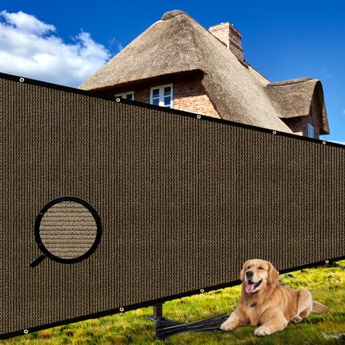Shade&Beyond 4' X 50' Customized Size Privacy Screen Fence 170 GSM Fencing Mesh Shade Net Cover for Wall Garden Yard Backyard Indoor Outdoor Home Decoration, Brown