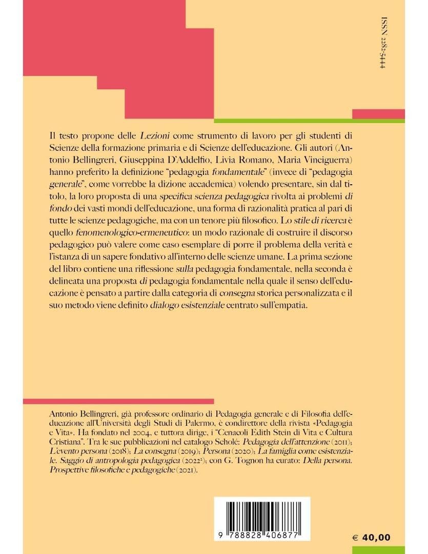 Lezioni di pedagogia fondamentale. Nuova ediz.