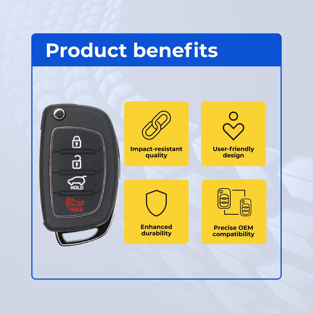 Telecomando di ricambio per telecomando senza chiave, per Hyundai Tucson Fcc TQ8-RKE-4F25 2016-2019, codice articolo 95430-D3010, confezione da 2