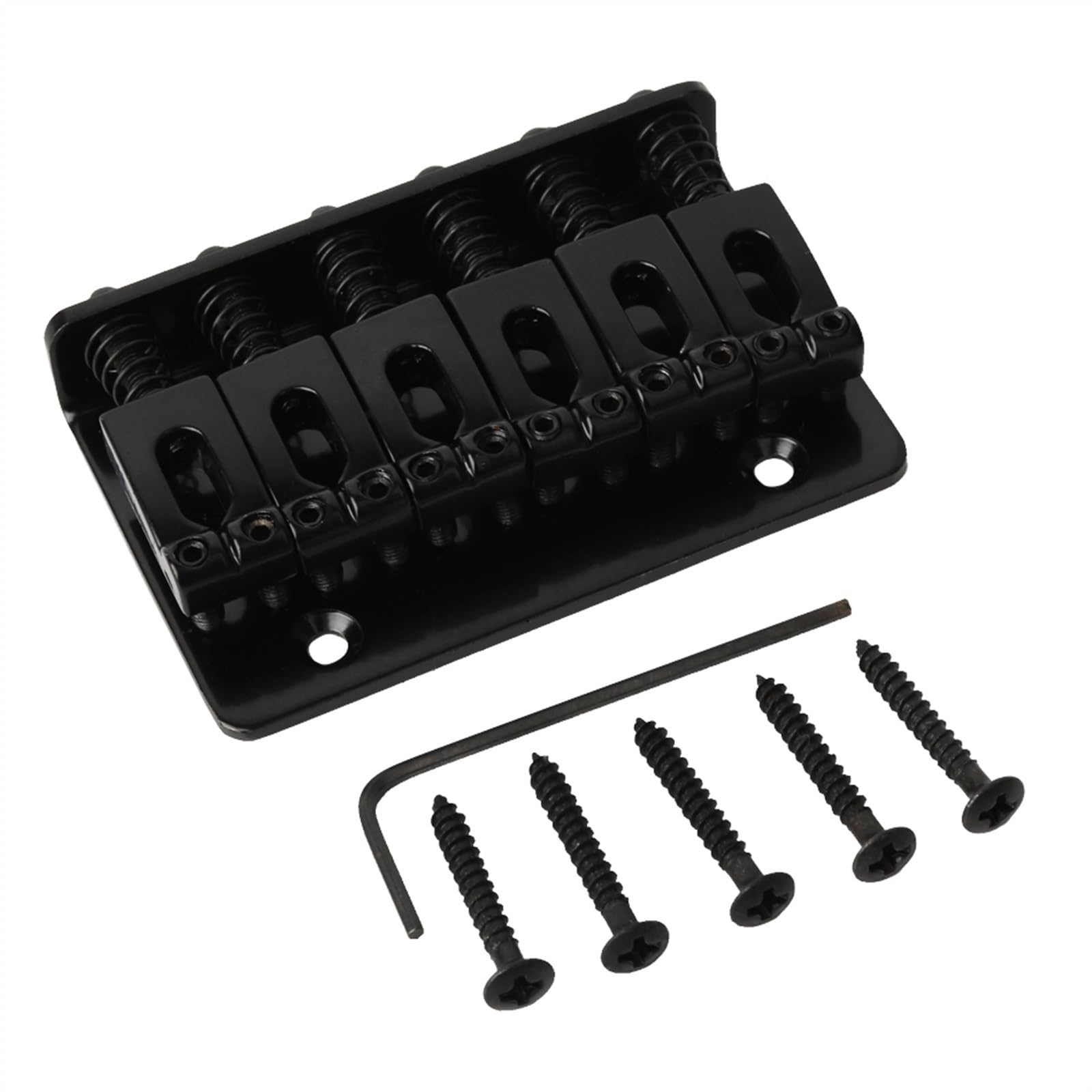 Juego De Puente Para Guitarra Eléctrica Puente De Silla De Montar Rígido, Pieza Trasera De Guitarra De Carga Superior Para Accesorio De Guitarra Eléctrica, Cromado Y Negro (Color : Black)