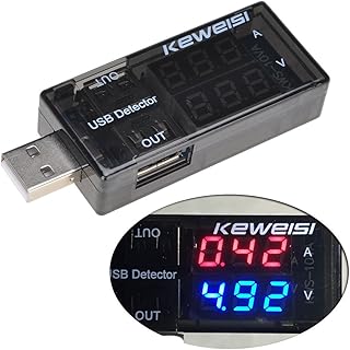 Lysignal Dual USB Charger Tester Meter USB Multimeter USB Current Voltage Tester Meter USB Voltmeter Ammeter Detector Double Row Shows