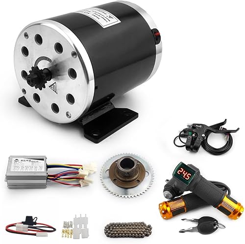 Kit de conversión de cepillo de scooter eléctrico de 500 W con faro DIY, scooter eléctrico para niños, kit de motor de mini motocicleta eléctrica,