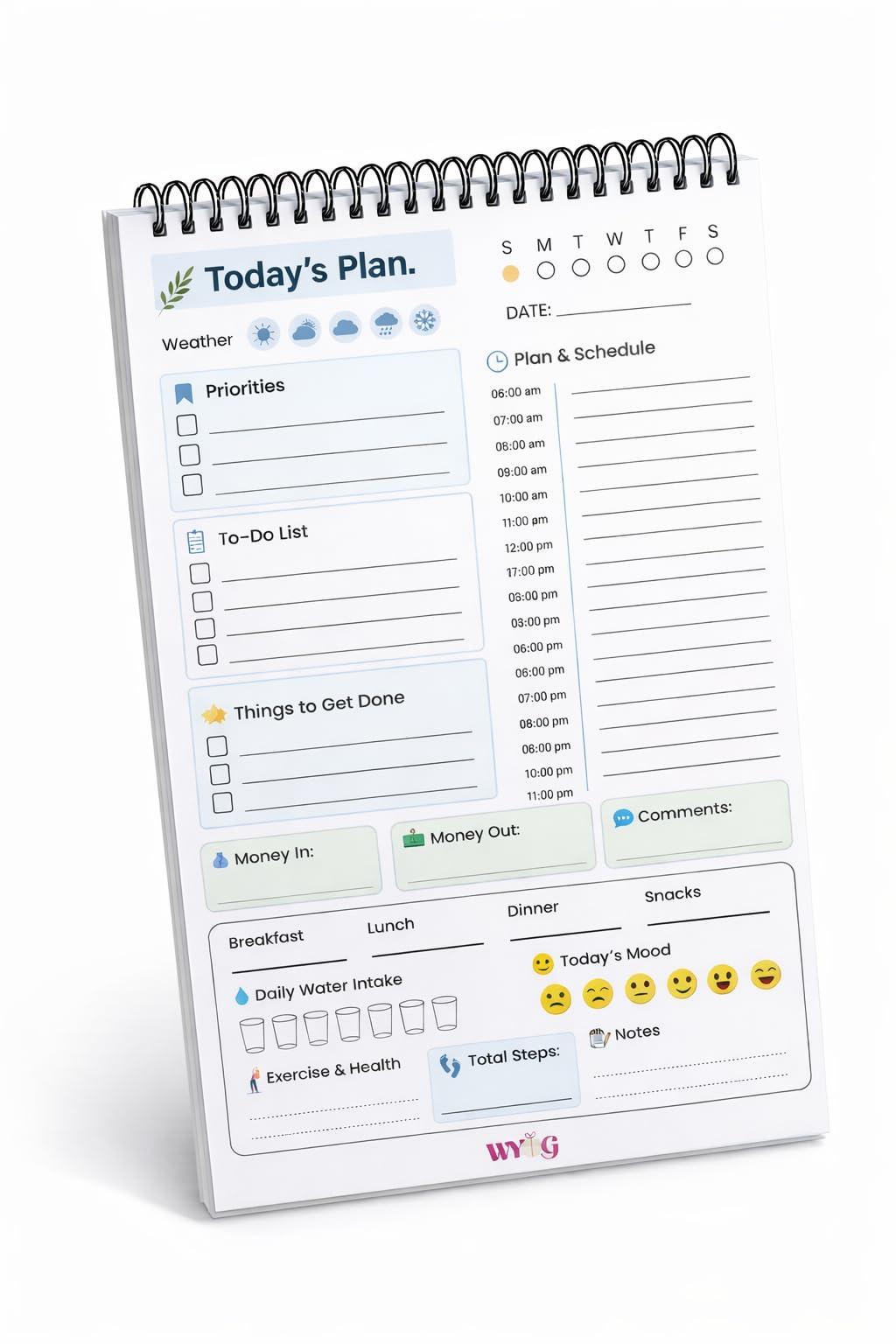 Daily Planner Notepad | Undated | One Page A5 | 100 GSM No Bleed | To Do List & Daily Schedule Notepad | 100 Sheets | Productivity Note Pad-image-29
