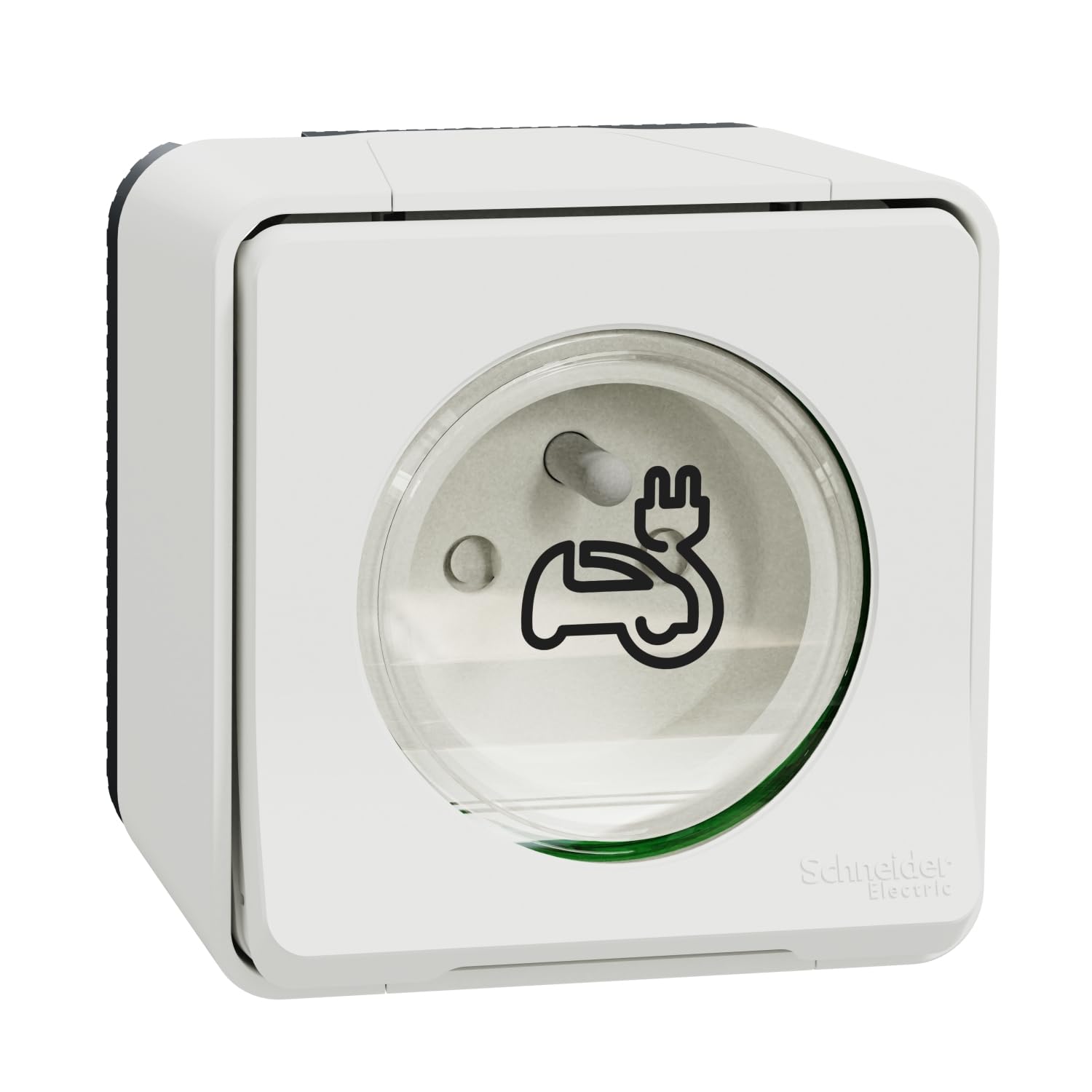 Schneider Electric - Mureva Styl - Wzmocnione gniazdo zasilania 2P+T - wystające - IP55 - IK08 - EV - biały - MUR39010