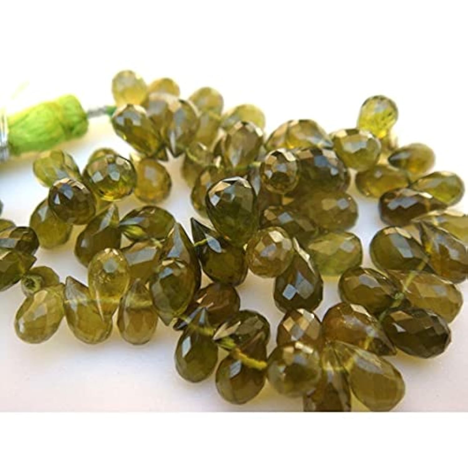Perles grenat vert vessonite taillées en facettes pour joaillerie haut de gamme LKBEADS