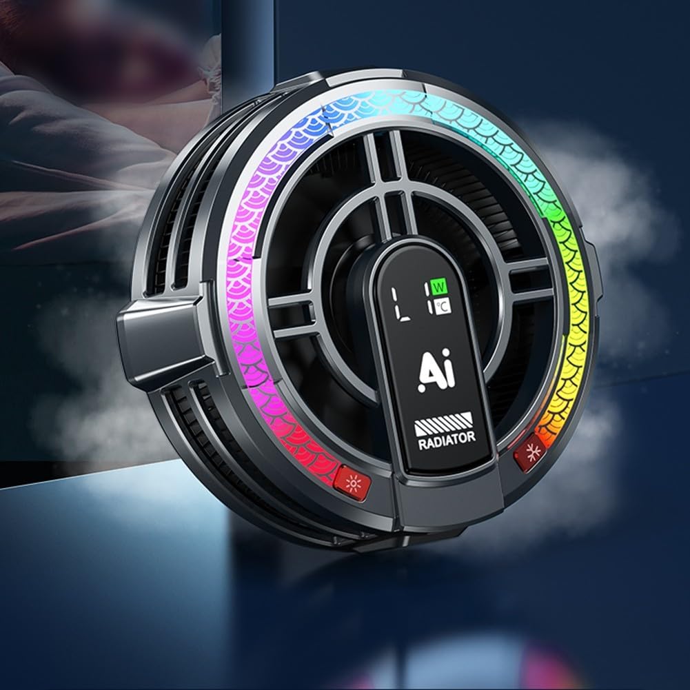 Enfriadores, ventiladores magnéticos de refrigeración para tabletas AI enfriador RGB portátil ventilador magnético de refrigeración de teléfono para juegos y transmisión