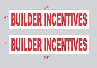 2-6x24 Builder Incentives Real Estate Rider Sign Red Double Sided