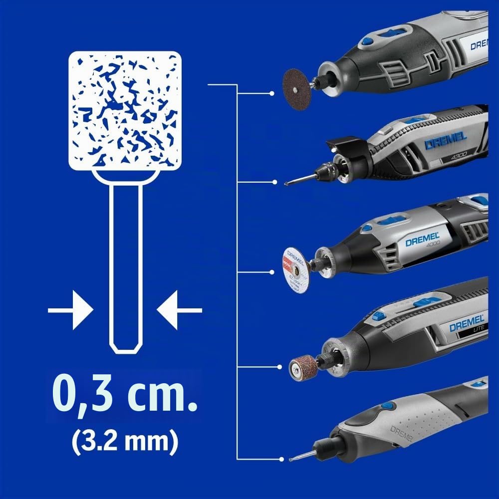 Dremel 729-01 Kit d'accessoires pour outil rotatif de sculpture et de gravure avec embouts de gravure et pierres à meuler, idéal pour le bois, le métal et le verre