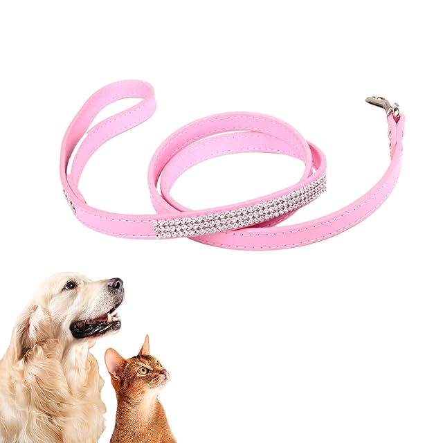 Foto 5 de 5 de Luojuny Neat Wiring - Correa para mascotas con diseño de diamantes de imitación brillantes, cómoda correa…