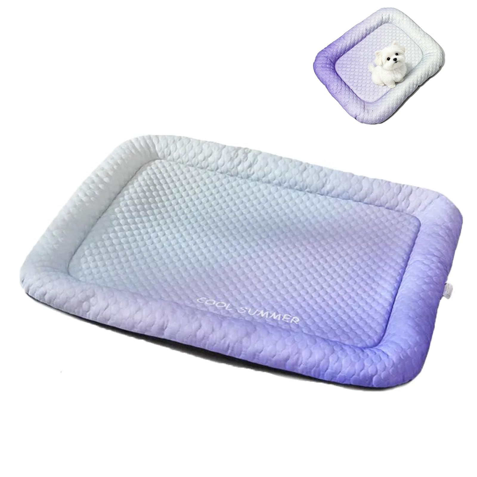 Pet Cooling Mat Bed for Dogs & Cats, Summer Breathable Pet Cool Bed (Purple-L)