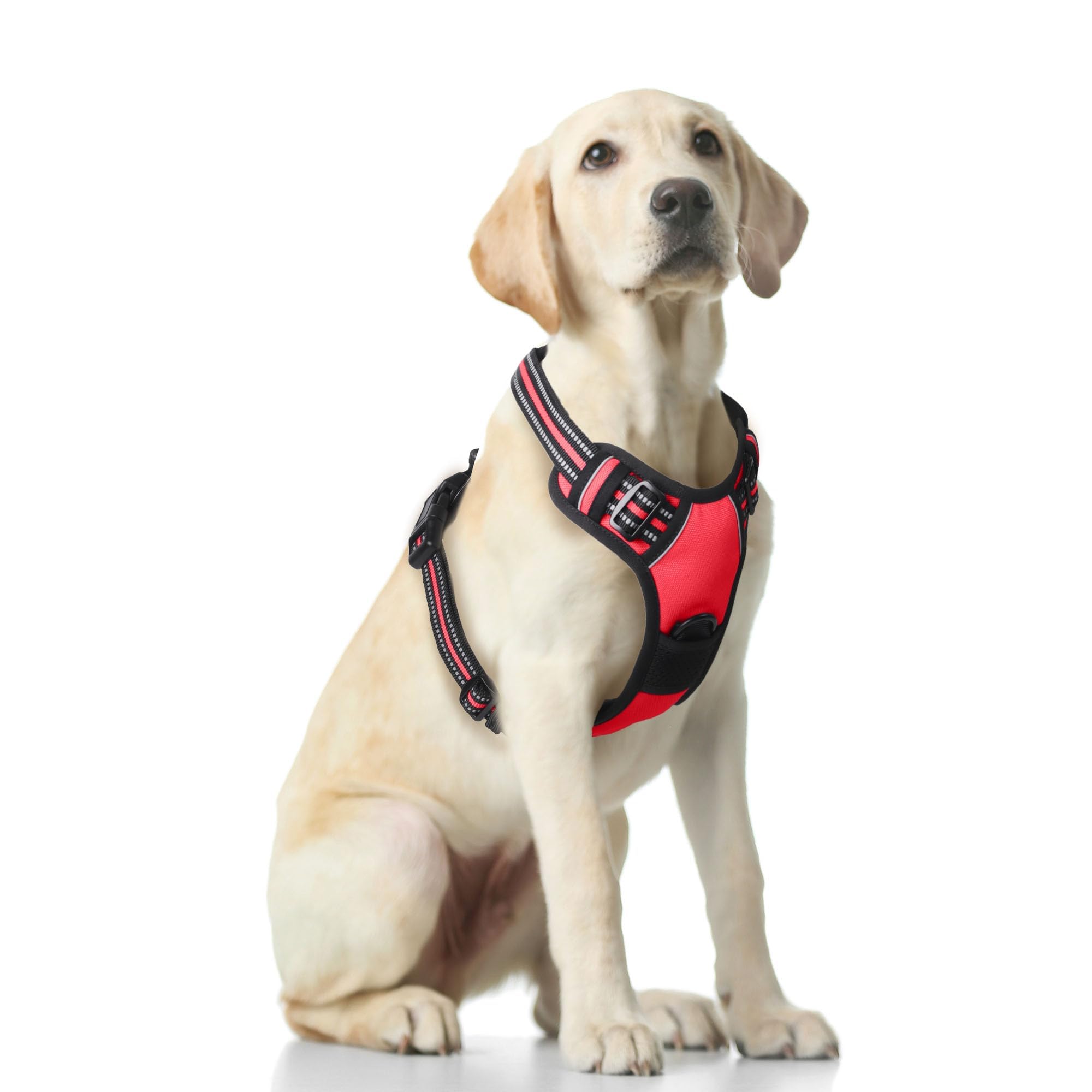 Funfox Dog Harness Large Dog, 2 Clips No Pull Vest Harness Handle Control