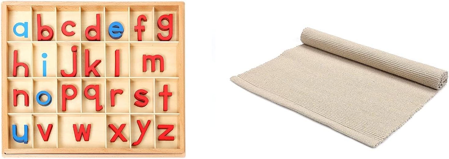 Montessori Materials Children Playing Mat Pure Cotton Working Rug for Toddlers (MB17×27in)